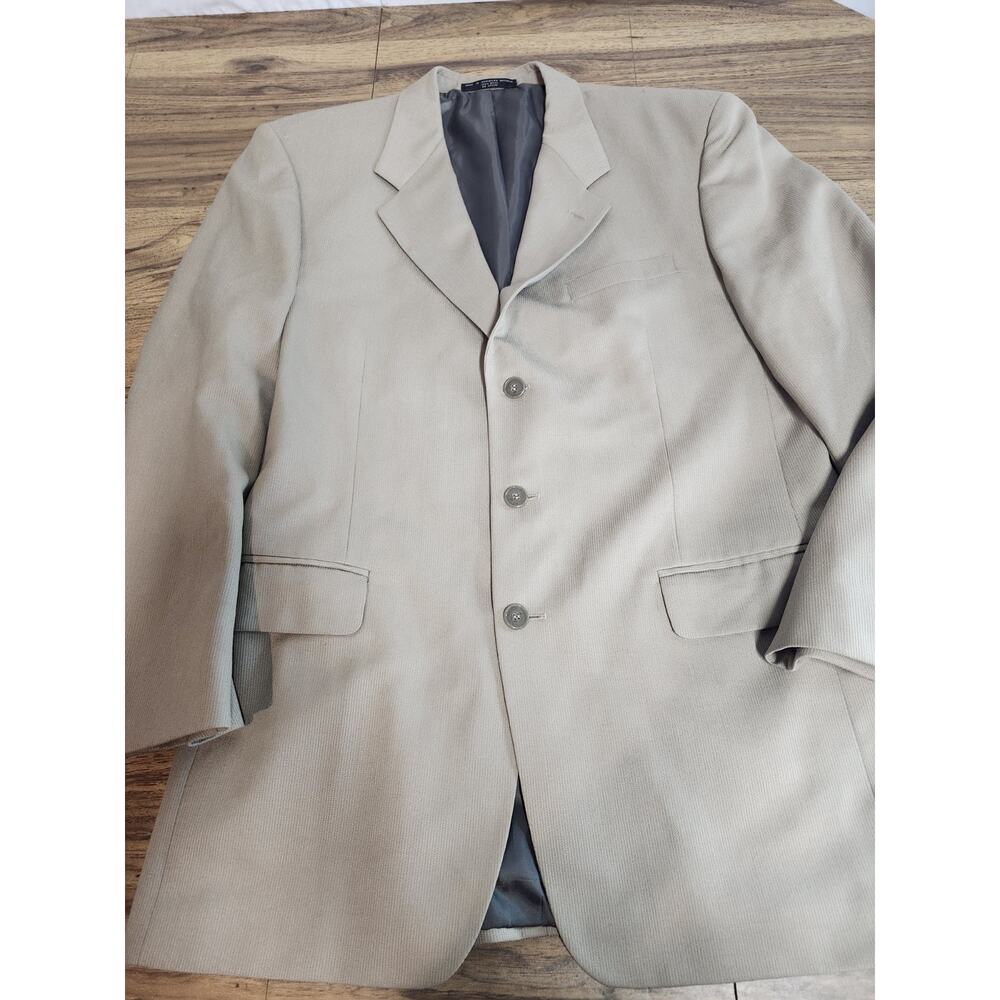 Mens Khaki Paulo So Lari 100% Wool Blazer Sport Coat